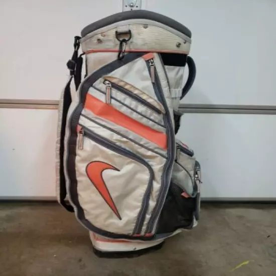 Nike Golf Cart Bag 14-Way Gray Lightweight With No Rain Cover A025