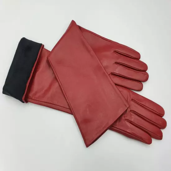 Long genuine leather gloves, opera elbow gloves - 18 inches / 46 cm. TOUCHSCREEN