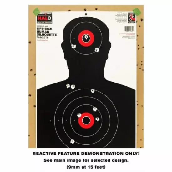 Thompson Target HALO Trouble-Shooter Handgun Training Reactive Targets 12.5"x19"