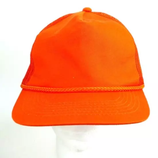 Orange Hunting Hat Safety Cap Adjustable Snapback Mesh Back Youngan 5 Panel 