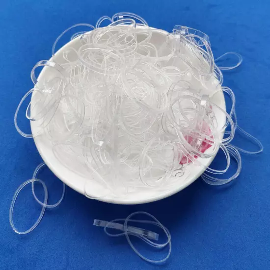 1000pcs Clear Elastic Hair Bands Braiding Rubber Band Tiny Small Hair Rope Ties