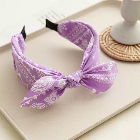 Women Headband Boho Floral Alice Band Fashion Twist Knot Headbands Soft Hairband