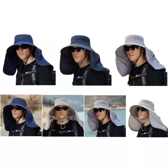 Soft Windproof Trip Sunshower Hat Head Cover Sun Protection Teesar Neck