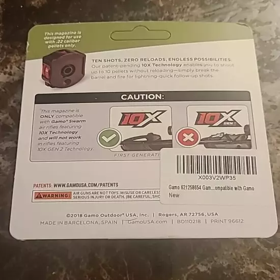 Gamo 10x Quick-Shot Rapid Reload Technology .22 Cal Rotary Magazine, "NEW"