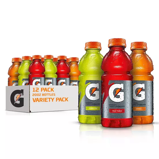 Gatorade Thirst Quencher Sports Drink, Variety Pack, 20Oz Bottles, 12 Pack, Elec