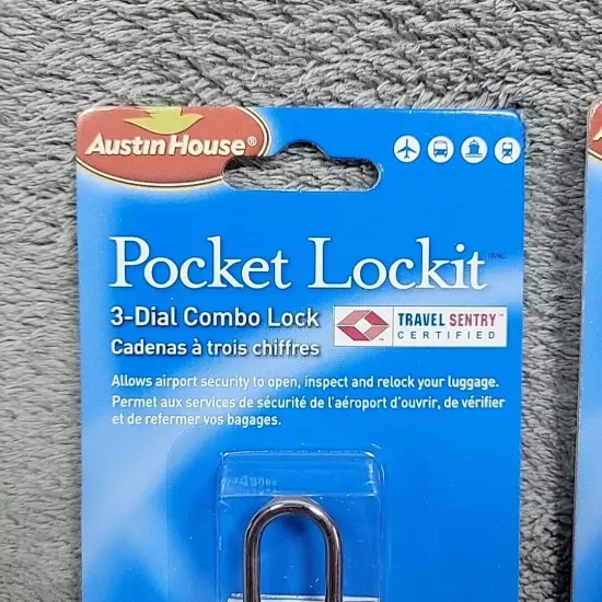 Luggage Lock Austin House Pocket Lockit Three Dial Combo Lock - SET OF 2