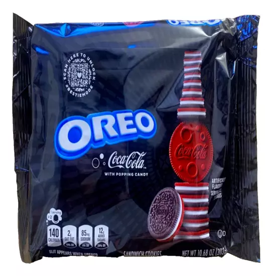 NEW LIMITED EDITION OREO COCA COLA FLAVOR + POPING CANDY COOKIES 10.68 OZ PACK