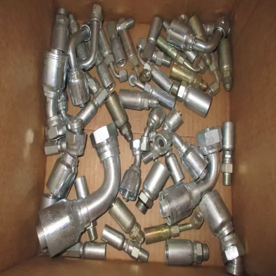 Mixed brands of Hydraulic Hose Fittings totaling 126 fittings sizes 1/4"-1"