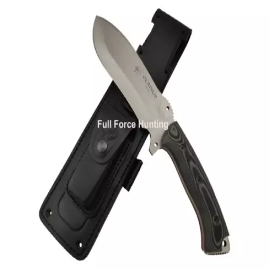 J&V Adventure Knives Gladius Black Micarta Fixed Blade Survival Hunting Knife