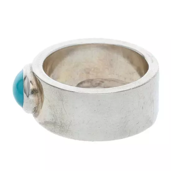 goro's JP Size 7 Flat Ring With Turquoise Silver Blue 7.72G Harajuku Japan