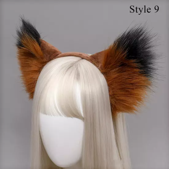 Simulation Animal Ears Plush Animal Wolf Ears Headband Fox Cat Ears