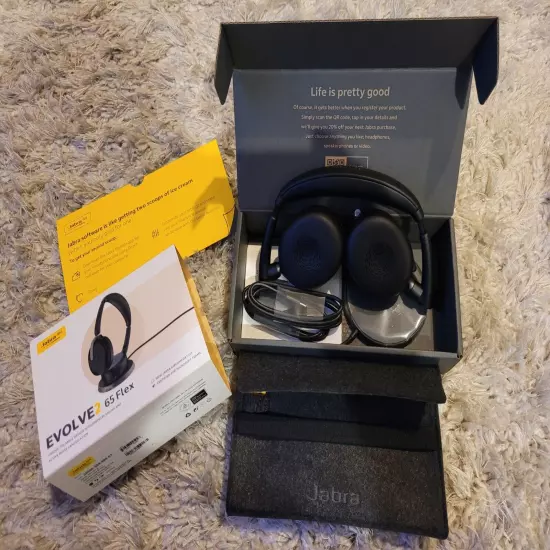 Jabra Evolve2 65 Flex - MS Teams Stereo - Wireless Headset / Music (Bluetooth)