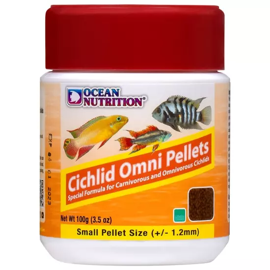 Cichlid Omni Pellets 3.5-Ounces (100 Grams) Jar - Small Pellet Size