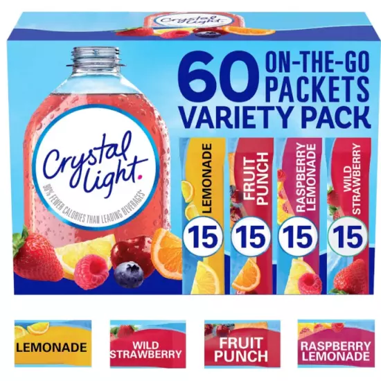 Crystal Light -Kosher-Powdered Drink Mix Variety Pack 60 ct