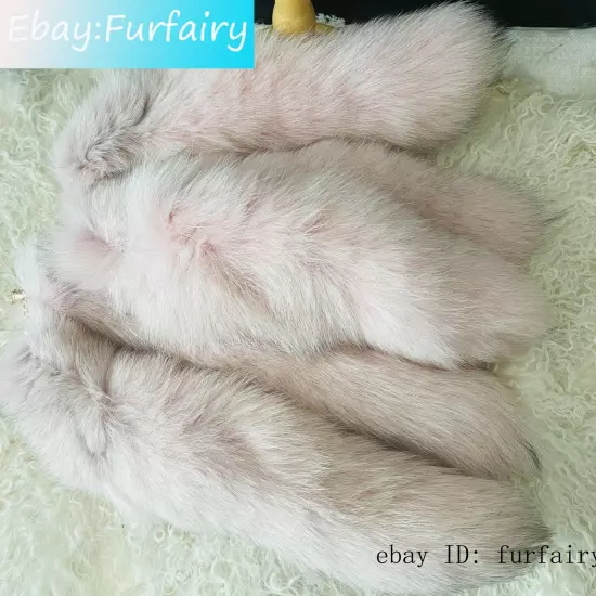 2/5/10 wholesale Dyed Color Real Blue Fox Tail Fur Keyring Pendant Cosplay Toy