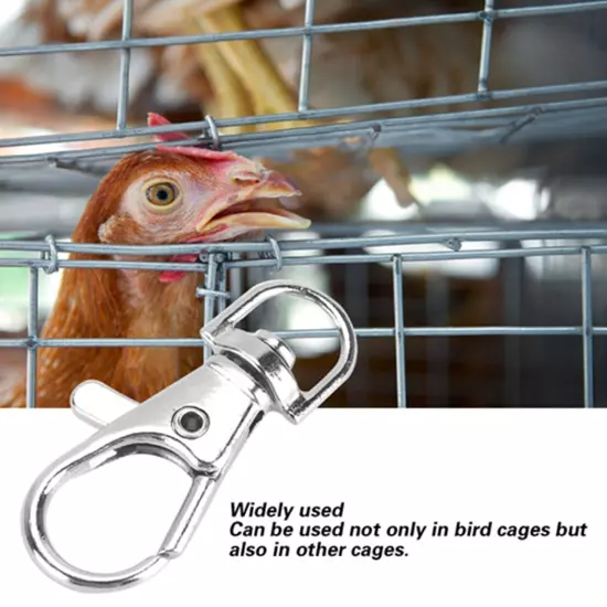 12 Pcs / Pack Iron Anti Escape Pet Bird Cage Door Buckle Lock Claw Trigger Snap