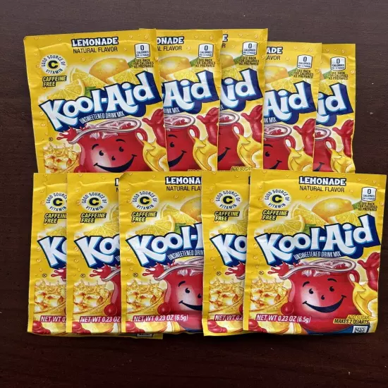 10 Lemonade Flavor Kool Aid Drink Mix Vitamin C Unsweetened