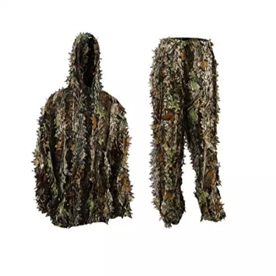 EAROOMZE Mens 3D Lightweight Hooded Camouflage Ghillie Breathable Hunting Suit