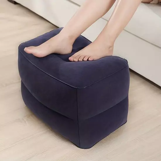 Inflatable Foot Rest Pillow for Travel, Push to Inflate, Height Adjustable