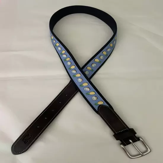 Vineyard Vines 38 Blue Yellow Pineapple Coconut Tropical Shep & Ian Belt