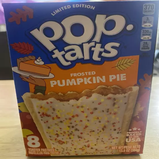 POP TARTS TOASTER PASTRIES FROSTED PUMPKIN PIE FLAVOR 8 CT 13.5OZ BOX FALL