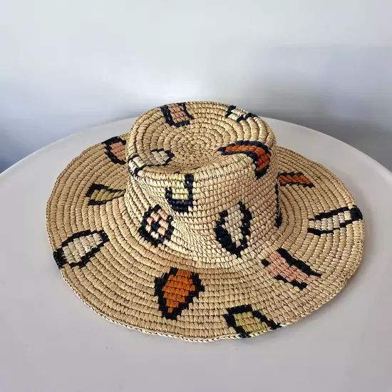 Greenpacha Free People Handmade In Ecuador $270 Grace Bag Sun Hat Leopard