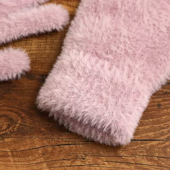 Korean style winter gloves imitation mink gloves plush warm^ω