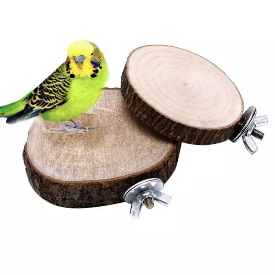 All Natural Wooden Bird Parrot Round Platform Wood Perch For Bird Cage