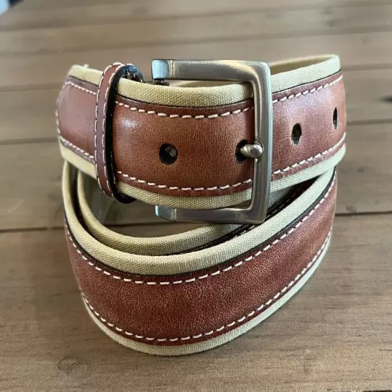 Tommy Bahama Men's Canvas & Leather Belt Size 46