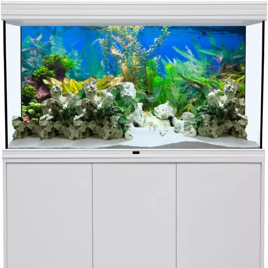 48X24 Inches Aquarium Background Aquatic Plant River Bed & Lake Fish Tank Backgr