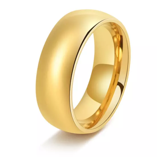 Tungsten Carbide Gold Plated Ring Wedding Band Mens Jewelry