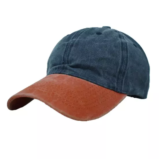 Plain Adjustable Military Solid Washed Cotton Polo Style Baseball Cap Dad Hat