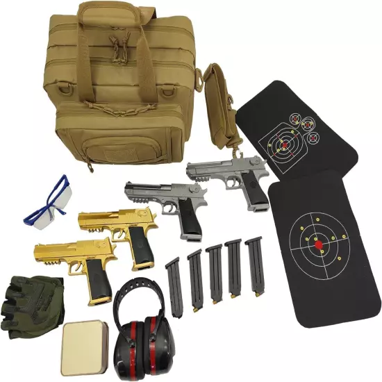 Tactical Gun Range Bag for 4 Handguns Ammo, Pistol Duffle Bag with 5X Magazine S