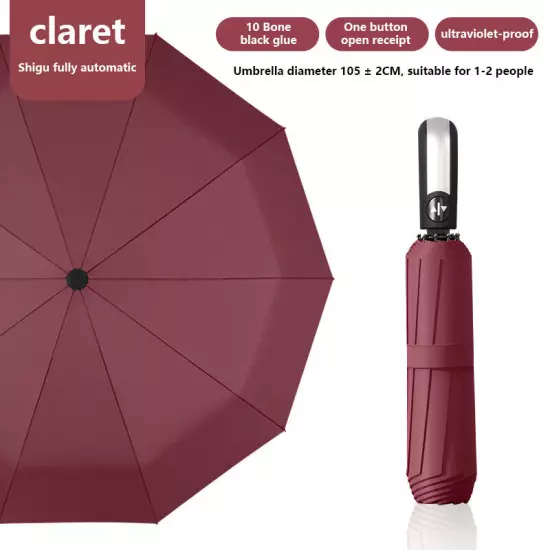 Automatic Umbrella Anti-UV Sun/Rain Windproof 3 Folding Compact Umbrella