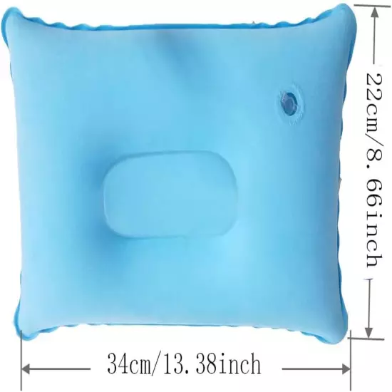 3 Pack Ultralight Inflatable Camping Travel Pillow Small Squared Flocked Fabric 