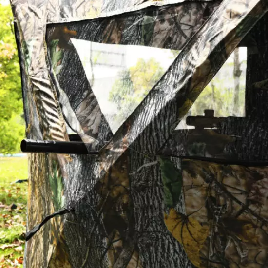 3 Person Portable Hunting Blind Pop-Up Ground Blind w/Tie-downs & Carrying Bag