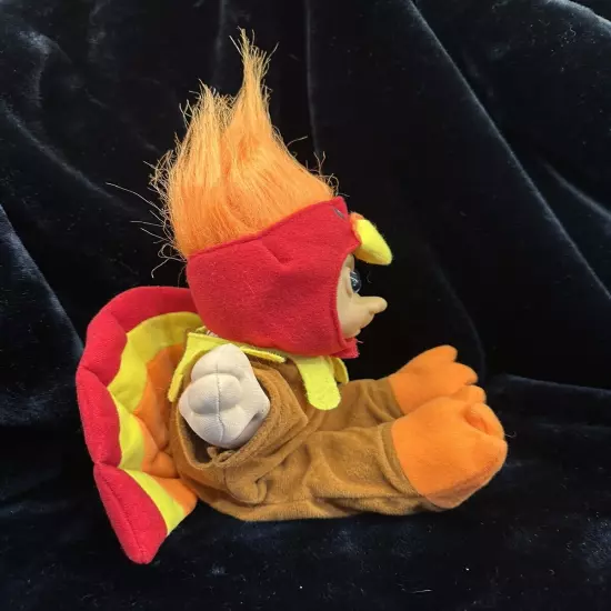 NEW w/ Tag-Russ Troll Kidz Wishbone Doll Wearing Thanksgiving Turkey Costume 12"