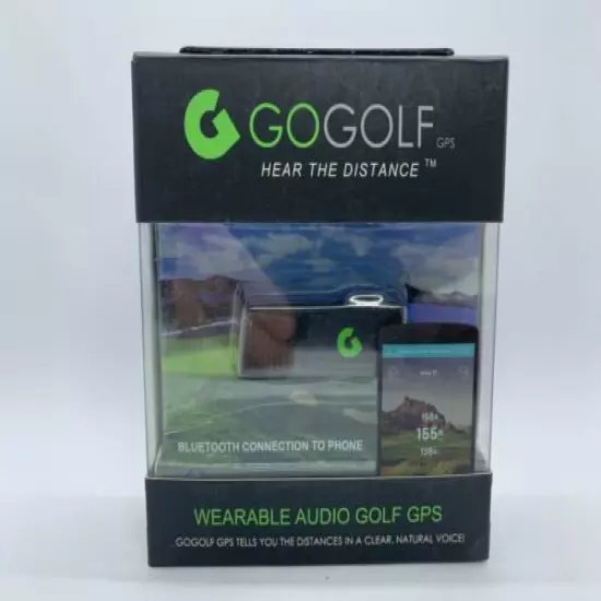 GoGolf Wearable Audio Golf Bluetooth GPS Hat Clip ios & Android Compatible