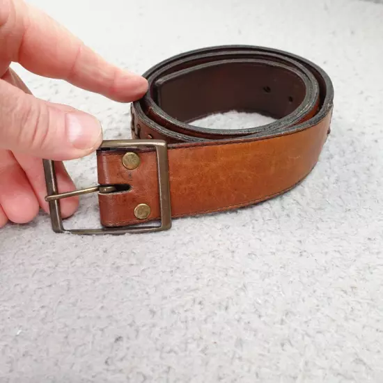 Mens Leather Braided Belt Hand Laced Steerhide Brown Sz 30 Vintage 1.5 in Haiti