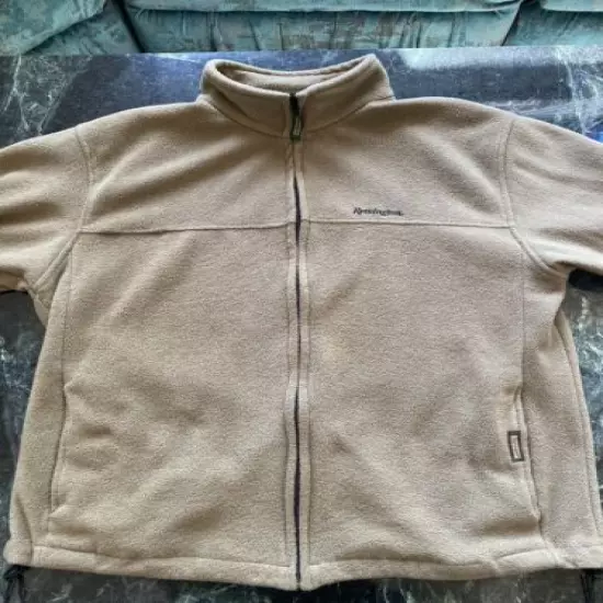 REMINGTON CLOTHING Men’s FLEECE Full ZIP SWEATSHIRT Jacket L Large Driftwood Tan