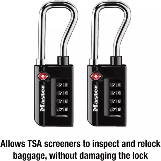 4696T, Pack of 2 TSA Approved Luggage Lock, 2 Pack, Set Your Own Combination, Bl