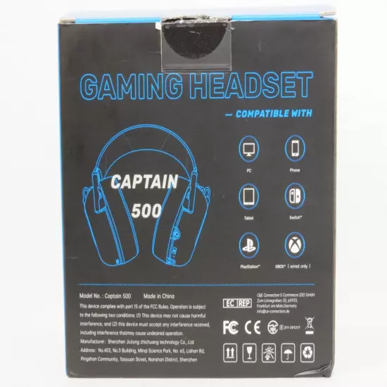 Gaming Headset White Captain 500 Compatible W/ PC, Phone, Playstation & More