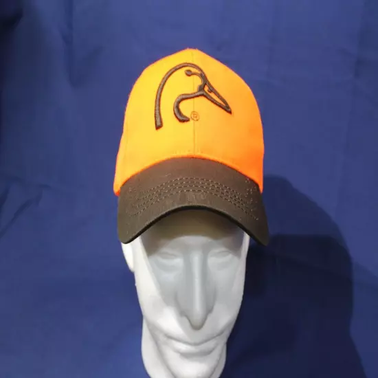 Ducks Unlimited Hunting Hat - Orange with Black Bill - Embroidered Duck Head