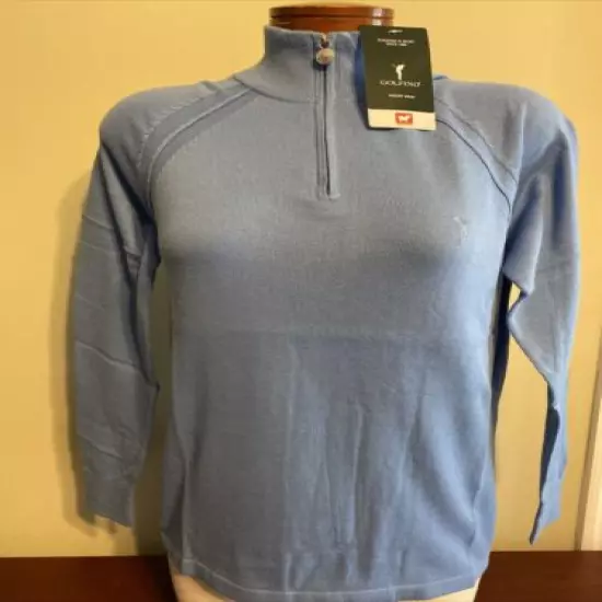 NWT Golfino Ladies Alice Knit Troyer 3318126 537 Blue Sz 2 4 6 8 10 12 NEW