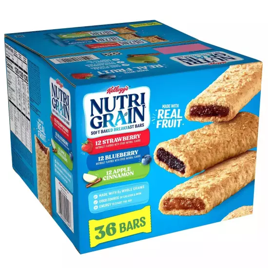 Kellogg's Nutri-Grain Bars Variety Pack (1.3 oz. bar, 36 ct.)