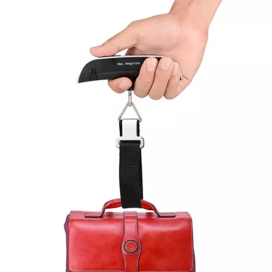 50KG Digital Travel Portable Handheld Weighing Luggage Bag Scales Suitcase Q6U8