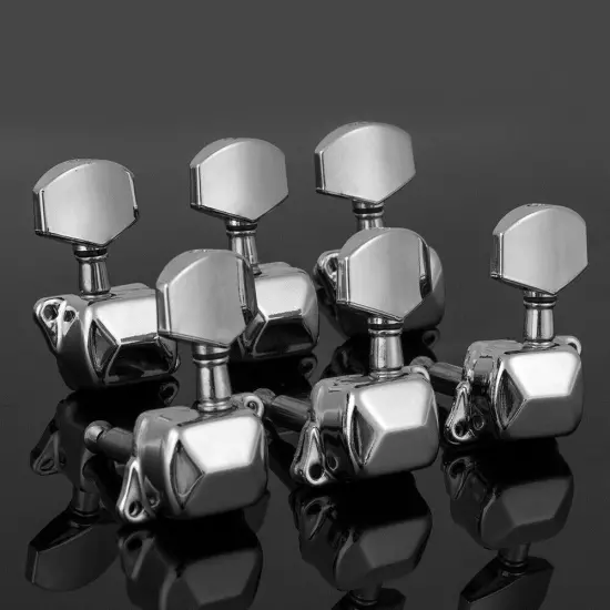 Acoustic Guitar String Tuning Pegs Machine Heads Tuners 3x3 Chrome Semiclosed US