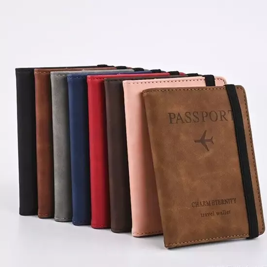 PU Leather Wallet Travel Passport Purse Card