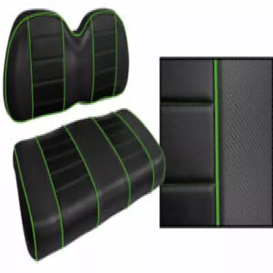 Golf Cart Custom Seat Covers Carbon Fiber Black Lime Green Club Car Precedent