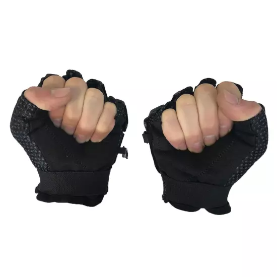 Tactical Half-Finger Paintball Airsoft Gloves - Stealth Black - Small/Medium